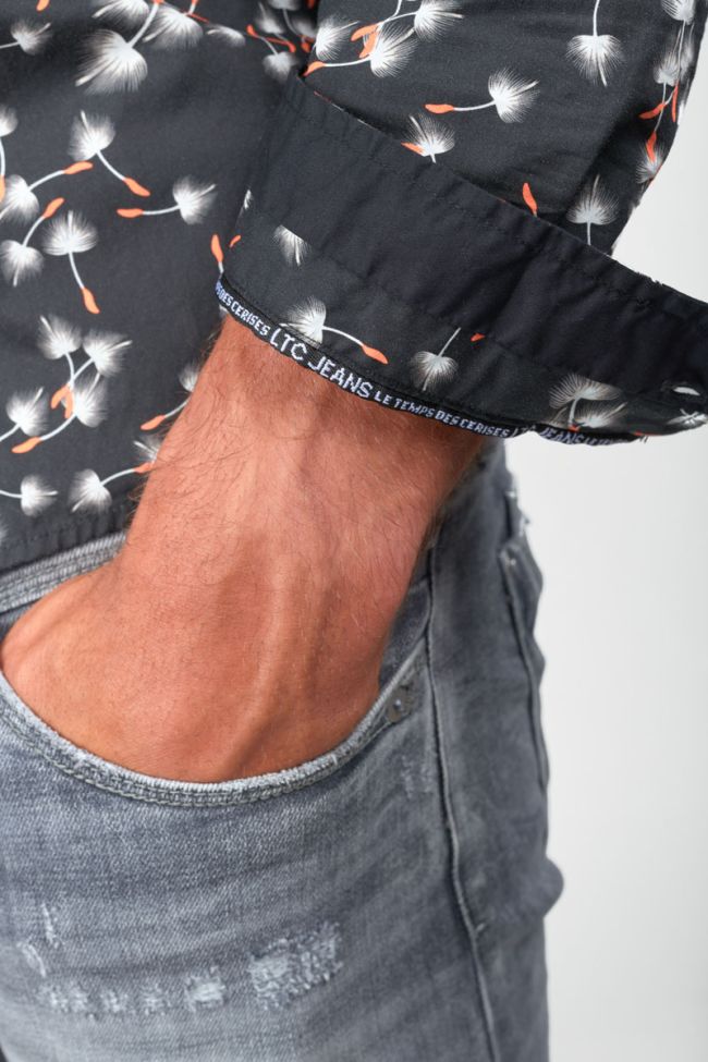 Black leaf patterned Gebas shirt