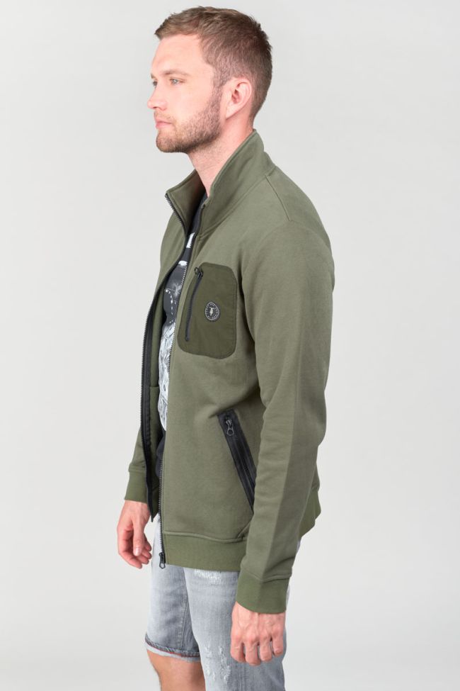 Khaki Greso zip-up sweatshirt