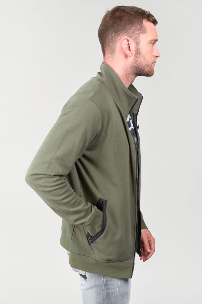Khaki Greso zip-up sweatshirt
