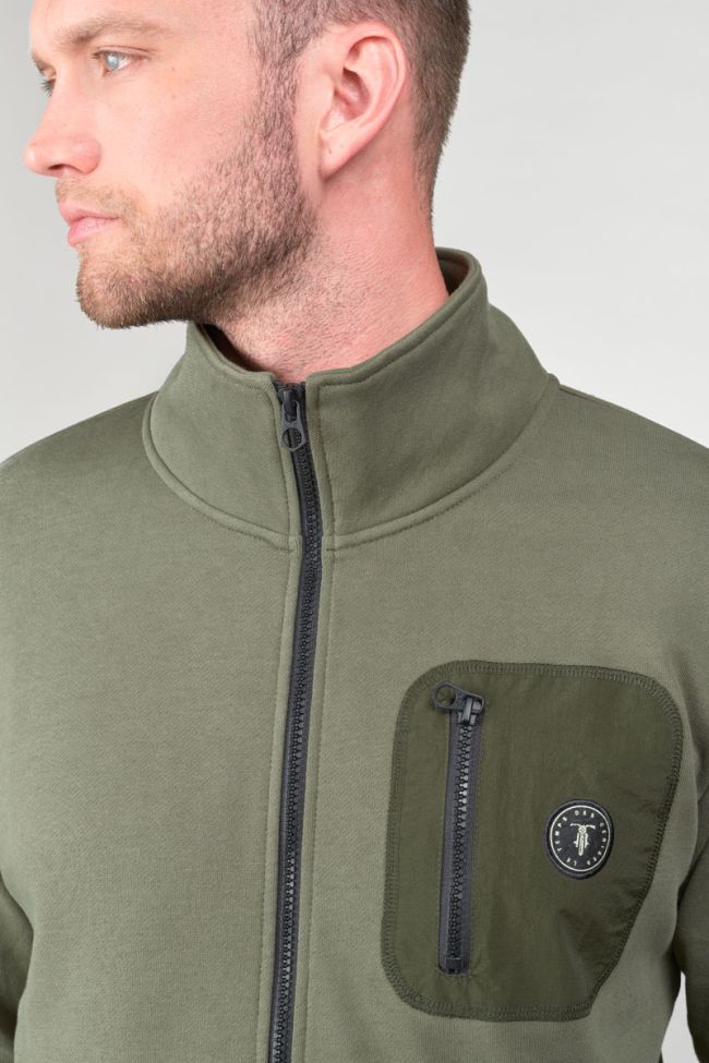 Khaki Greso zip-up sweatshirt