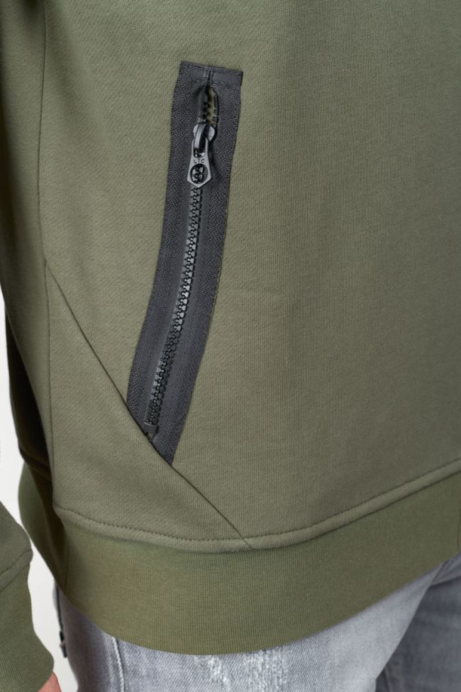 Khaki Greso zip-up sweatshirt