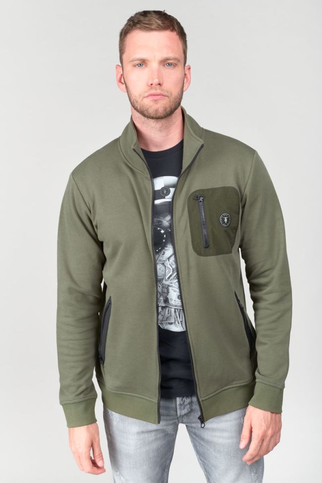 Khaki Greso zip-up sweatshirt