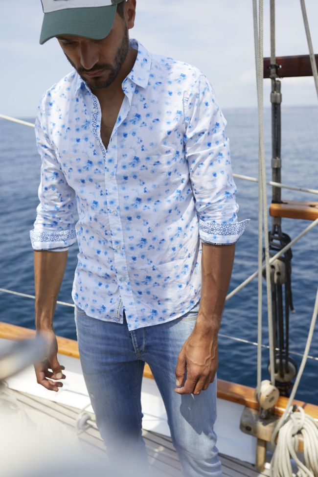 Blue and white floral Rasel shirt