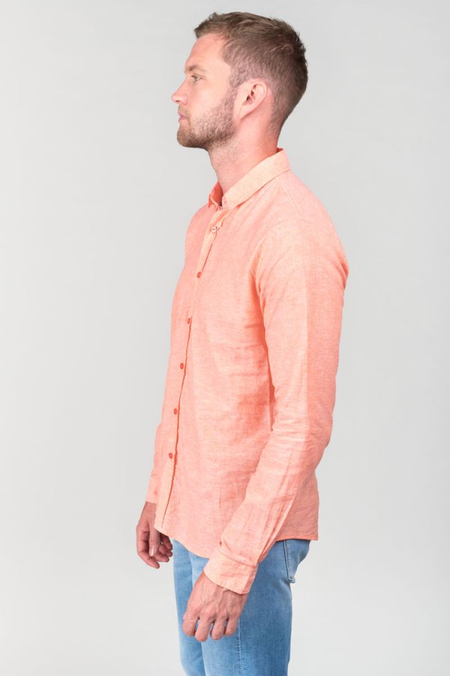Salmon linen blend Rodes shirt