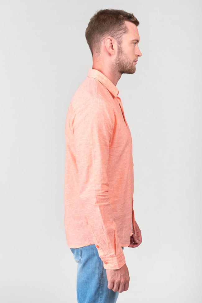 Salmon linen blend Rodes shirt