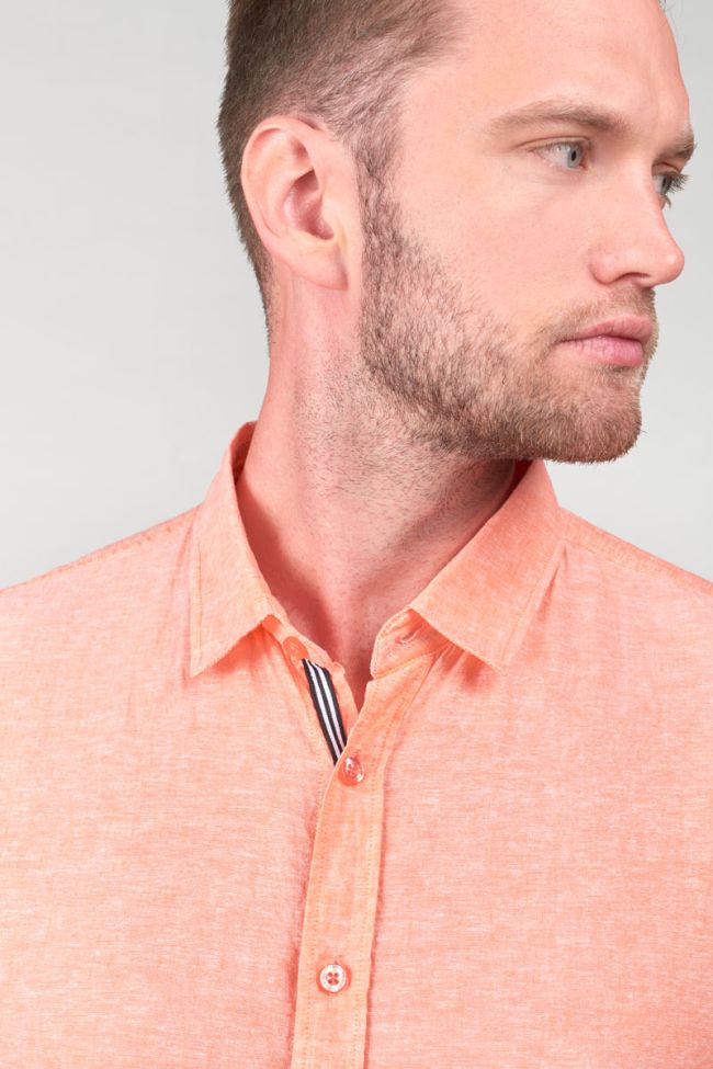 Salmon linen blend Rodes shirt