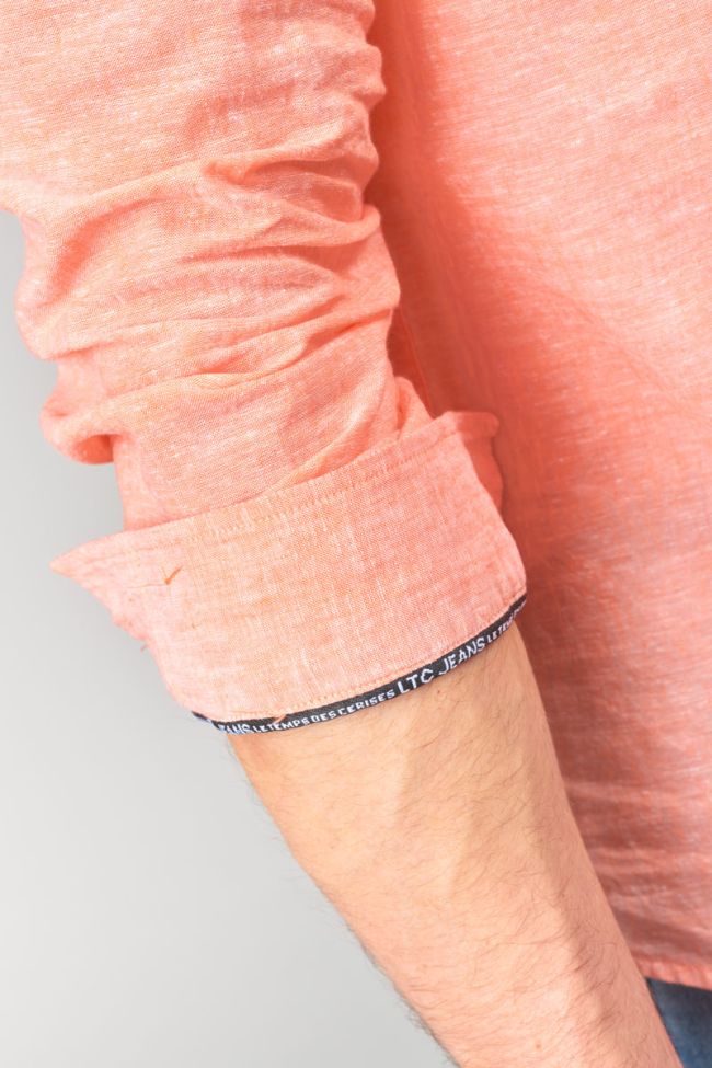 Salmon linen blend Rodes shirt