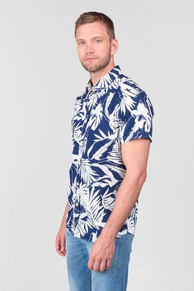 Navy blue Ruti shirt with a jungle pattern