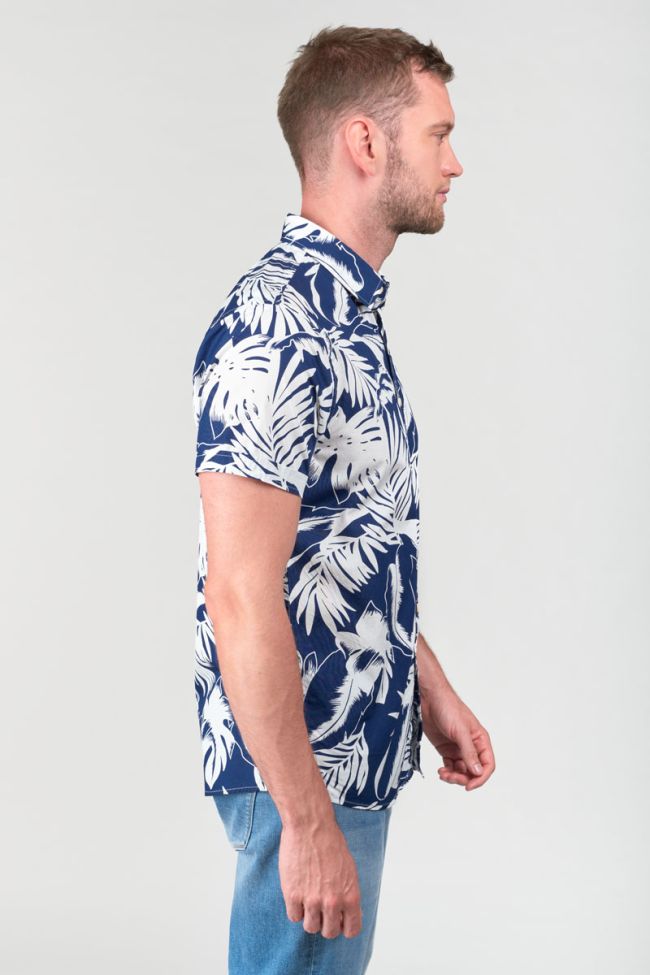 Navy blue Ruti shirt with a jungle pattern