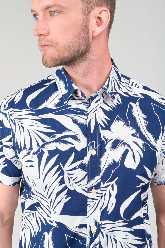 Navy blue Ruti shirt with a jungle pattern