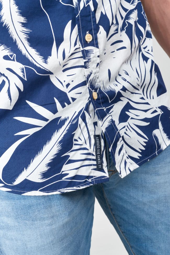 Navy blue Ruti shirt with a jungle pattern