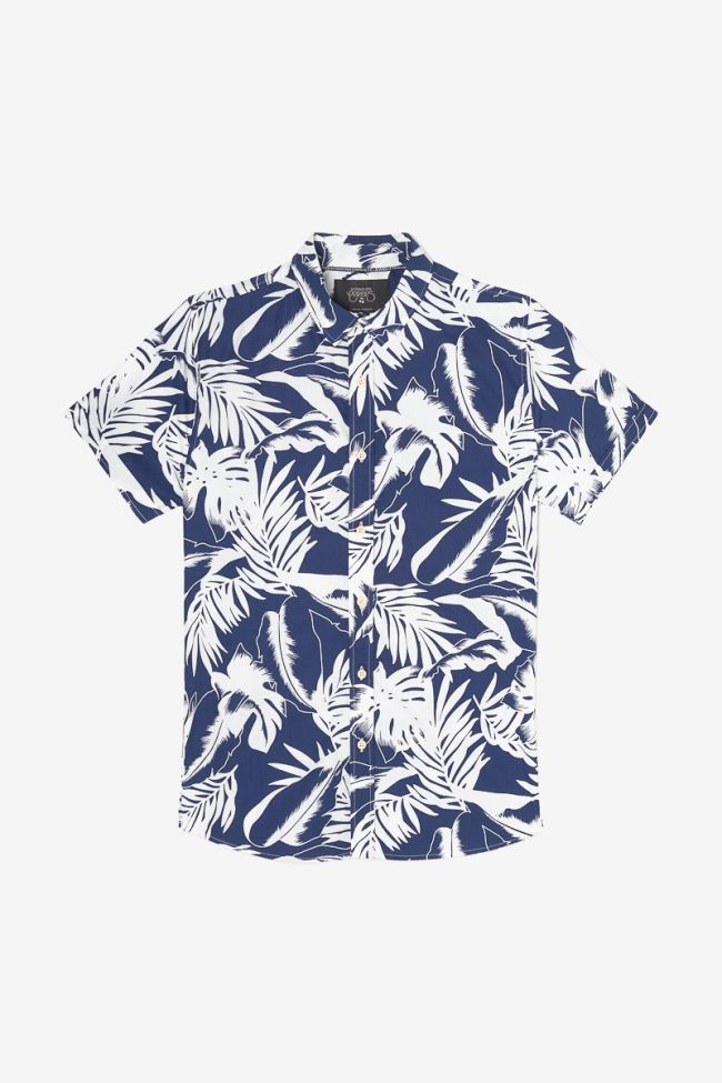Navy blue Ruti shirt with a jungle pattern