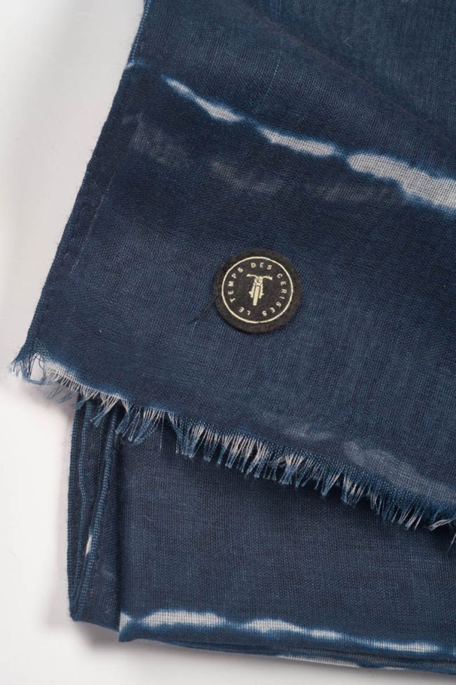 Navy blue Scape scarf with tie-dye pattern