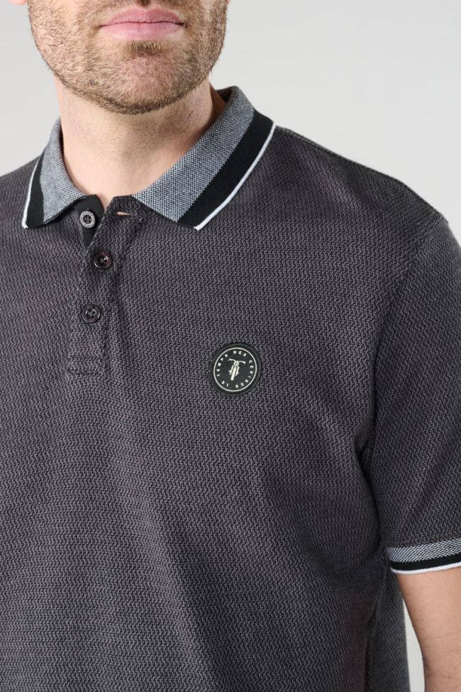 Talik polo shirt in black jacquard