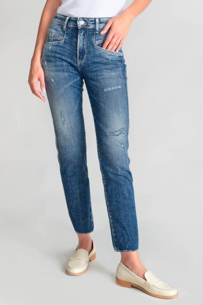 Jeans 400/17 mom Quers taille haute 7/8ème destroy bleu N°3