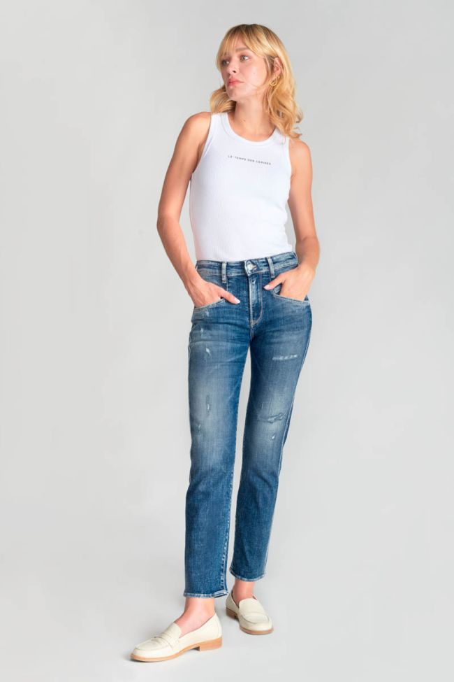 Jeans 400/17 mom Quers taille haute 7/8ème destroy bleu N°3