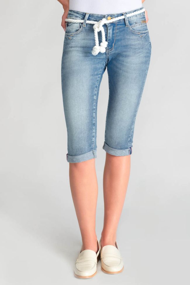 Faded blue denim Benny capri trousers