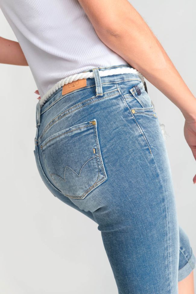 Faded blue denim Benny capri trousers