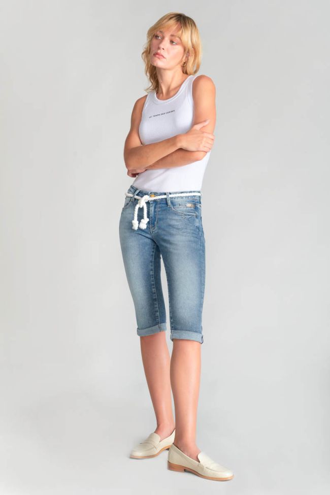 Faded blue denim Benny capri trousers
