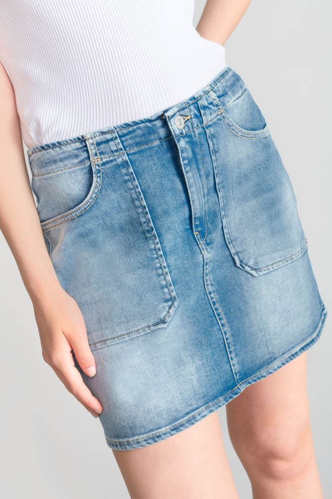 Faded blue denim Calzan skirt