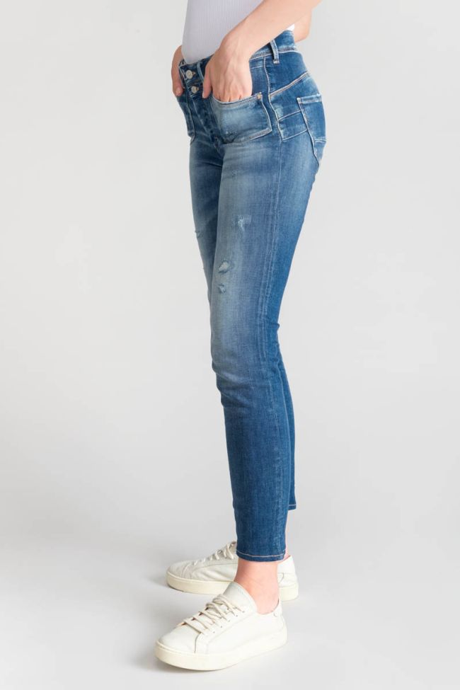 Jeans pulp slim Lem high waist 7/8th destroy blue N°2