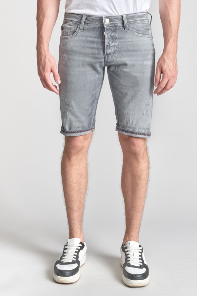 Landres destroy grey denim Bermuda shorts