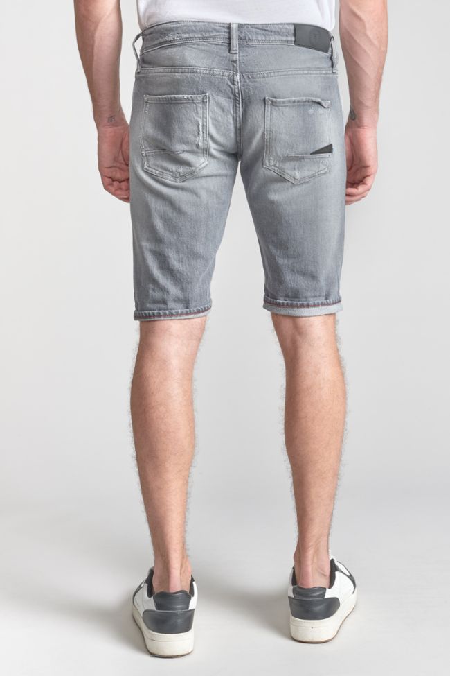 Landres destroy grey denim Bermuda shorts