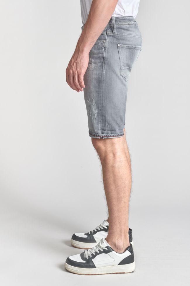 Landres destroy grey denim Bermuda shorts