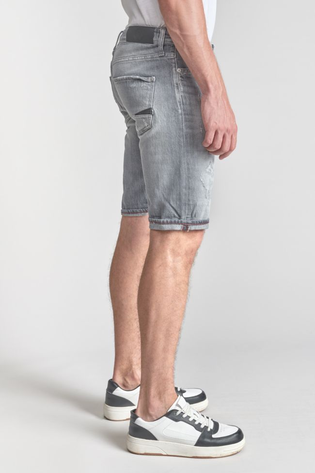 Landres destroy grey denim Bermuda shorts