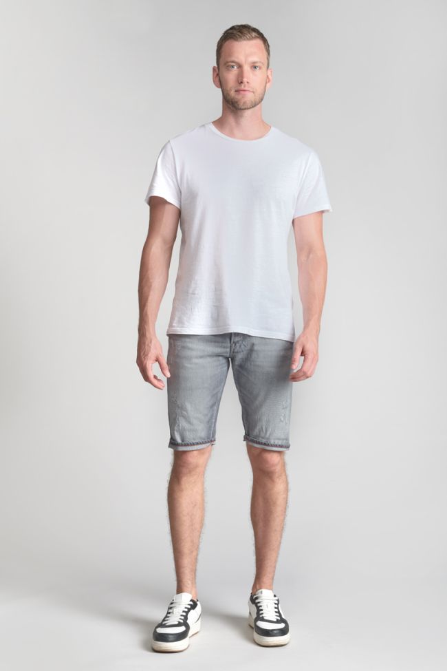 Landres destroy grey denim Bermuda shorts