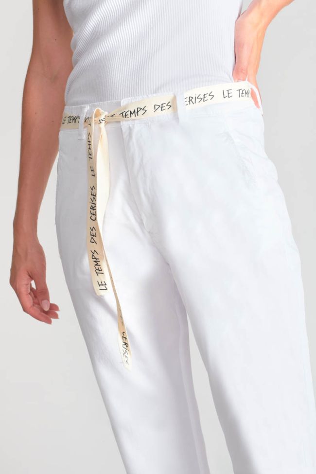 White Arlo loose fit chinos