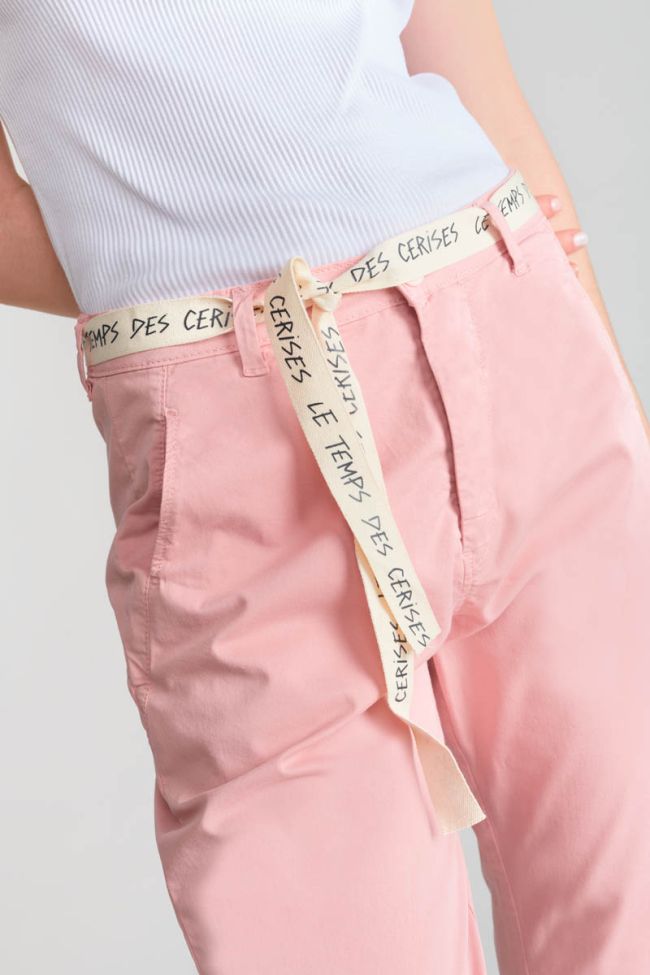 Pantalon chino loose Arlo rose