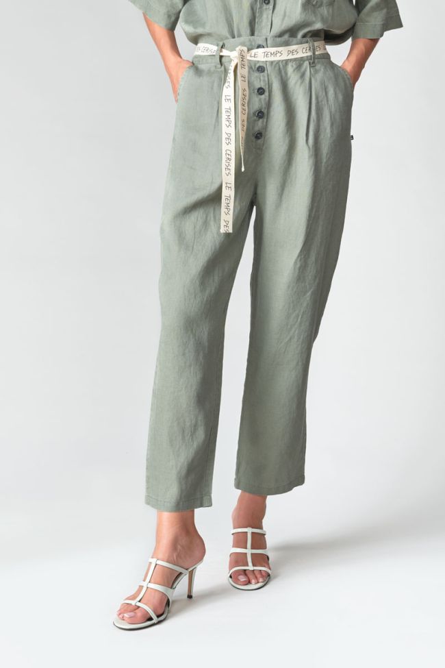 Khaki Rufa linen trousers