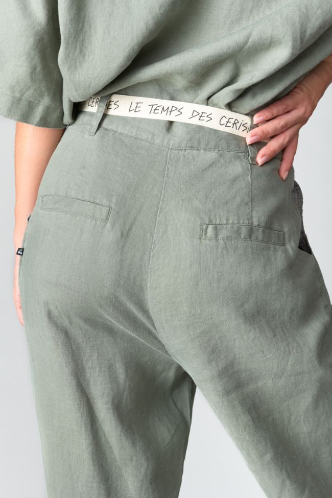 Khaki Rufa linen trousers