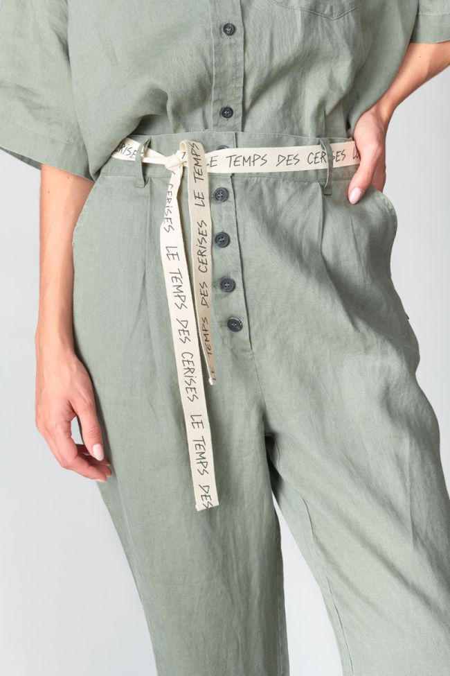 Khaki Rufa linen trousers