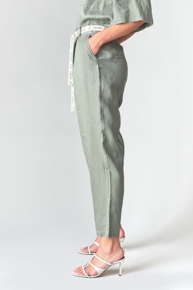 Khaki Rufa linen trousers