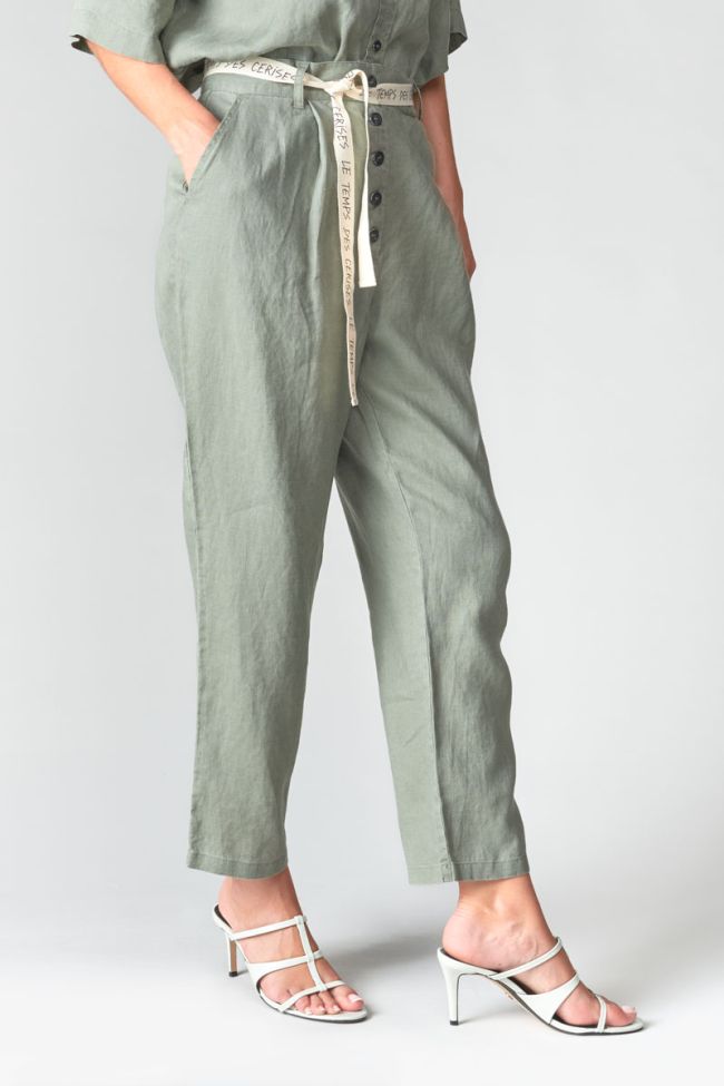 Khaki Rufa linen trousers