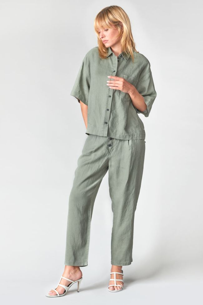 Khaki Rufa linen trousers