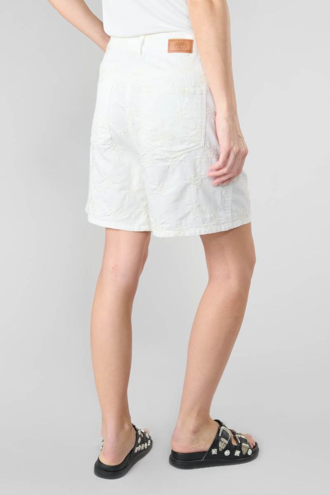Embroidered white Xylosma shorts