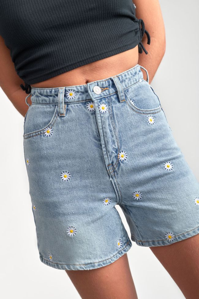 Blue denim Camgi high-waisted shorts