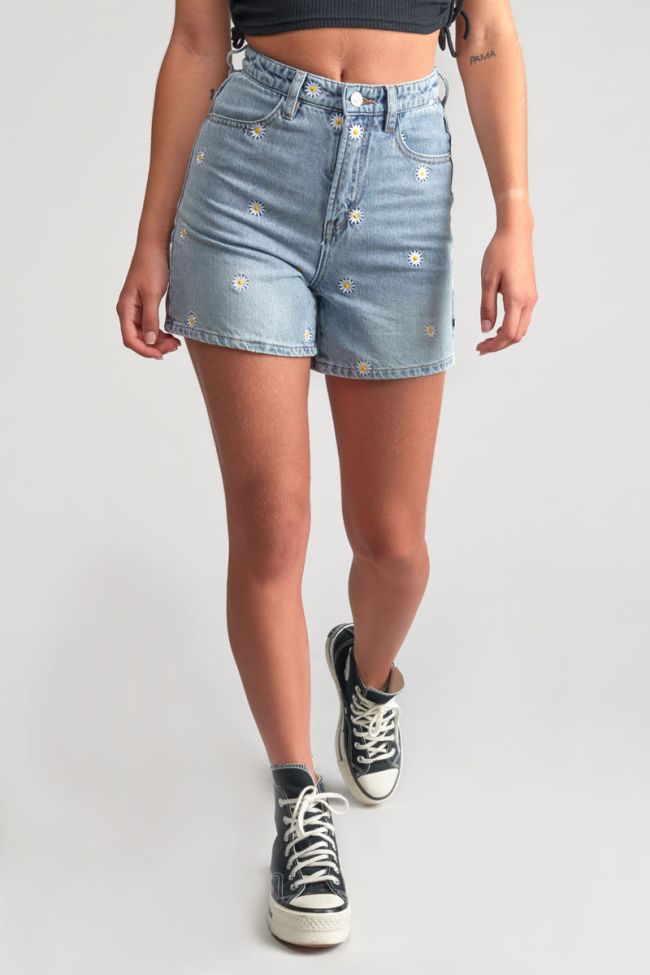 Blue denim Camgi high-waisted shorts