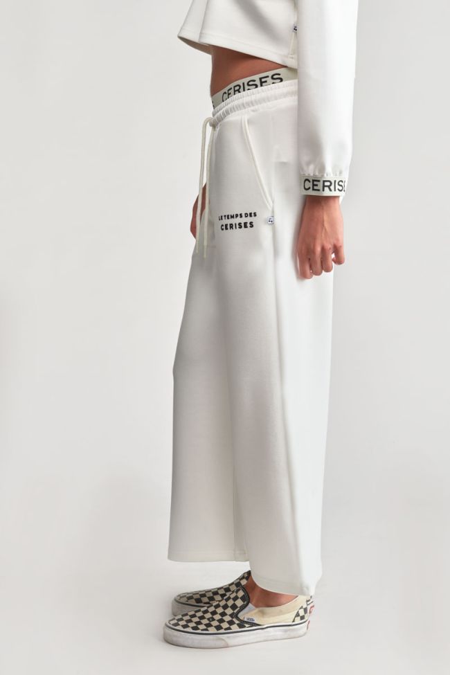 Cream Iriagi wide-leg trousers