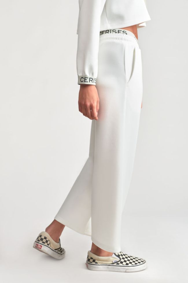 Cream Iriagi wide-leg trousers