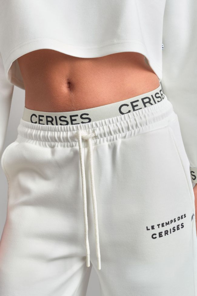 Cream Iriagi wide-leg trousers