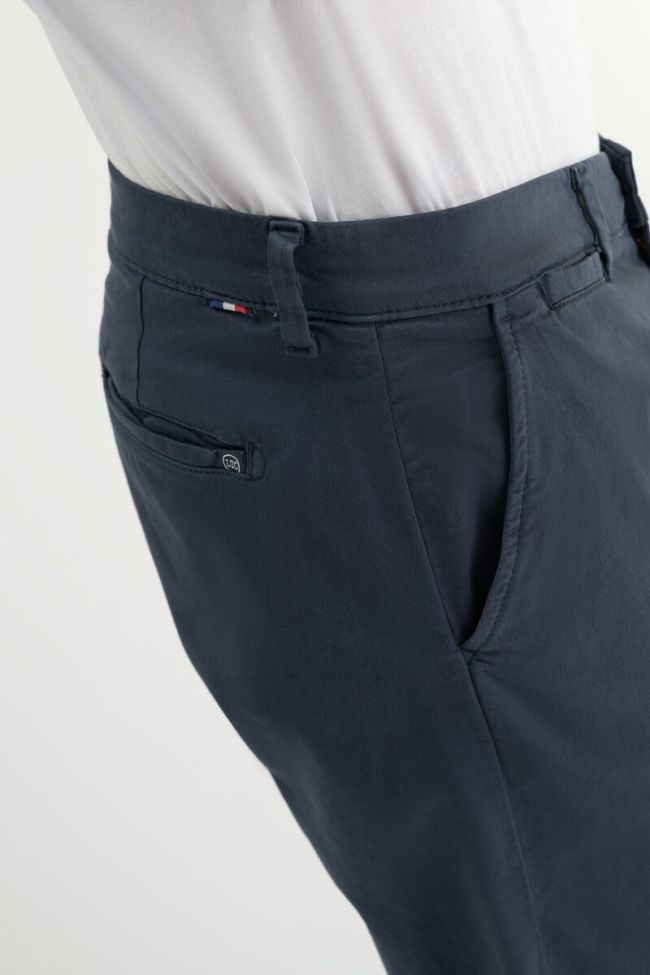 Navy blue Cesar wide-leg chino trousers
