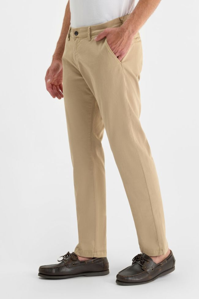 Sandy beige Cesar wide-leg chino trousers