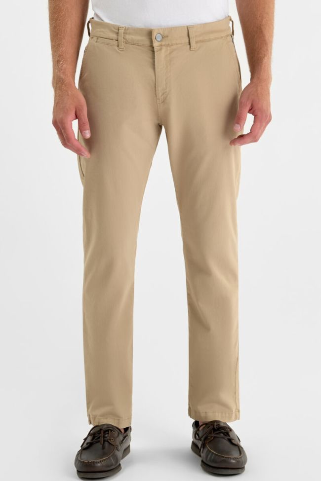 Sandy beige Cesar wide-leg chino trousers