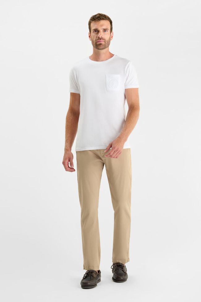 Sandy beige Cesar wide-leg chino trousers