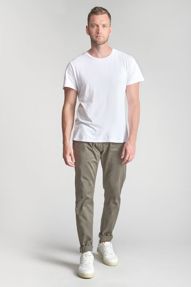 Khaki Cesar wide-leg chino trousers