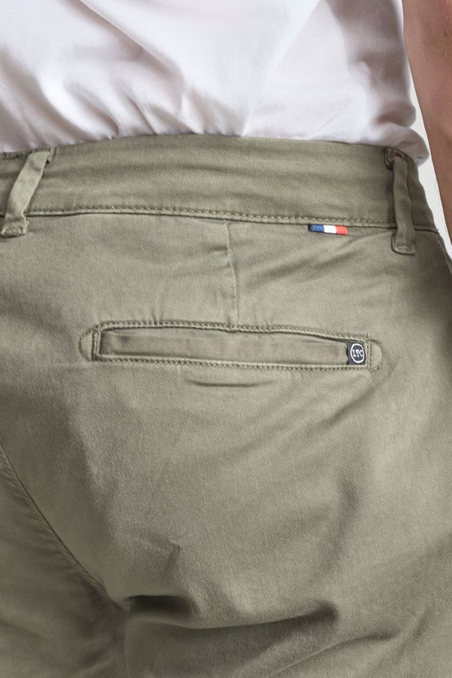 Khaki Cesar wide-leg chino trousers